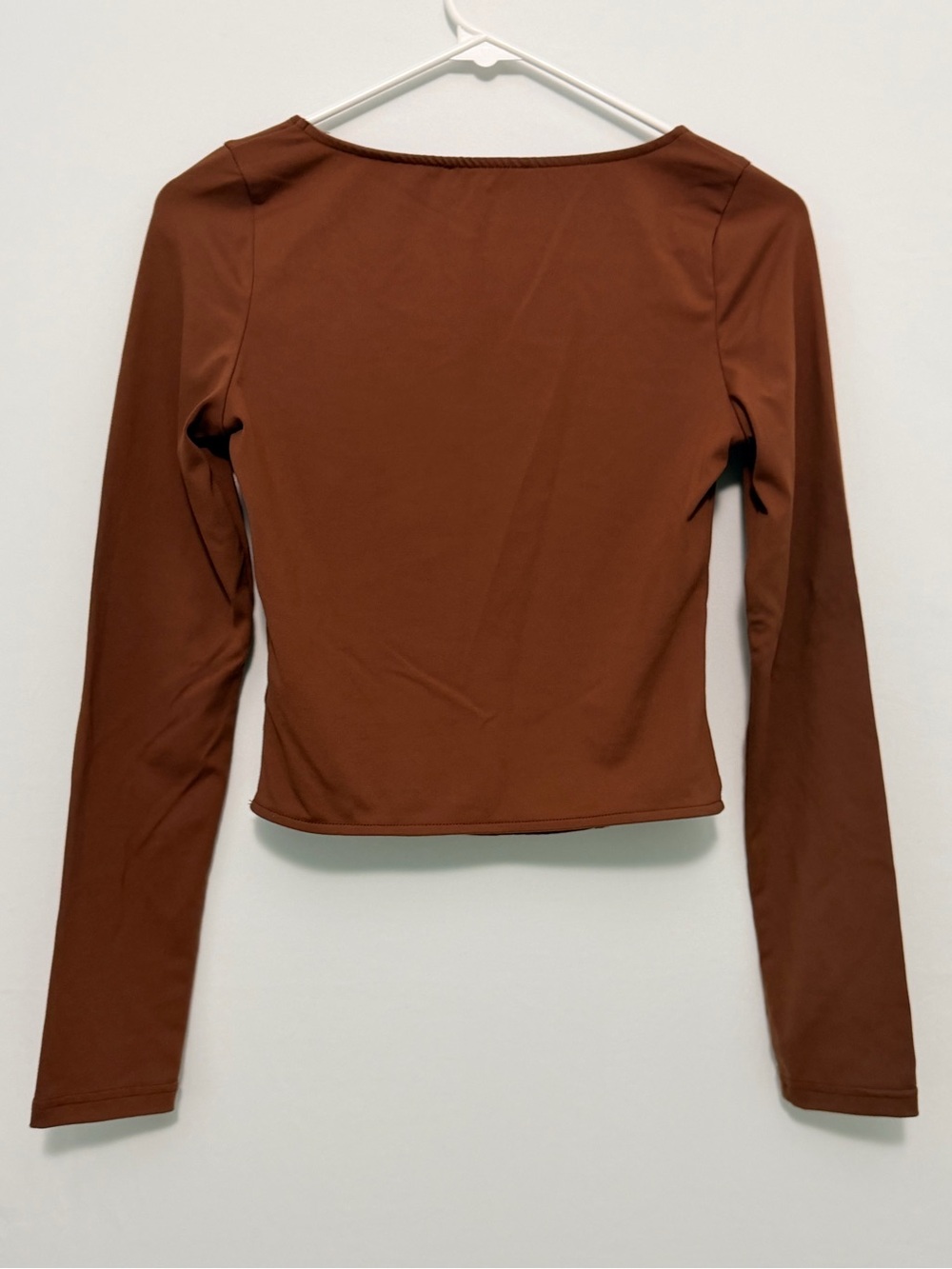 Promise the Label Lifted Fit Corset-Detail Long-Sleeve brown Top Small - Picture 4 of 12